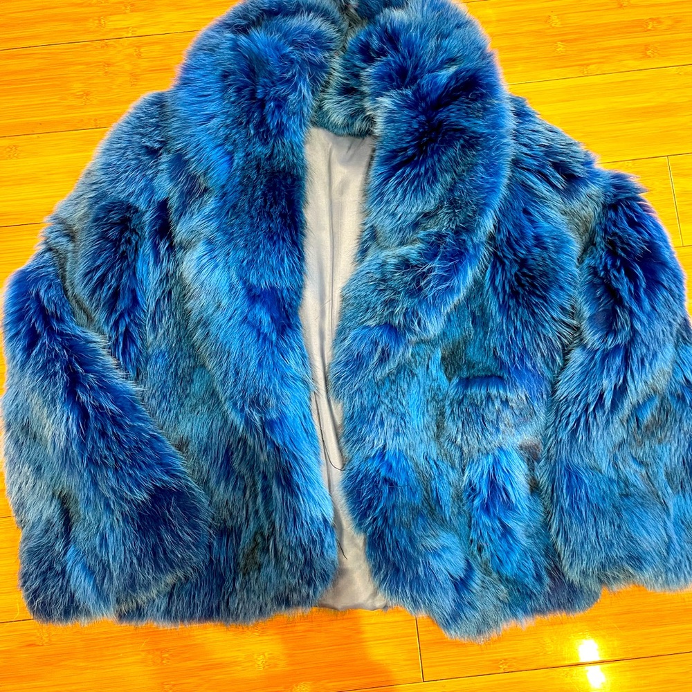 Women’s Electric Blue Fur Coat